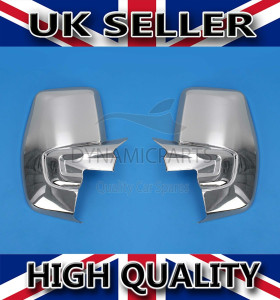 FOR FORD TOURNEO CUSTOM 2012 - 2022 CHROME WING MIRROR COVERS SURROUNDS CAPS SET