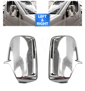CHROME WING SIDE MIRROR COVERS CAPS ABS FOR MERCEDES SPRINTER VW CRAFTER 2006-16