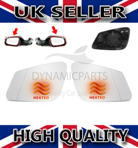 DOOR WING MIRROR GLASSES FOR BMW 5 SERIES F10 F11 LEFT AND RIGHT - HEATED