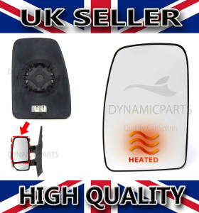 FOR RENAULT MASTER NISSAN NV400 DOOR WING MIRROR LEFT SIDE HEATED GLASS 2010 >