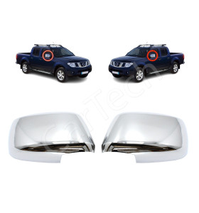 FOR NISSAN NAVARA ABS CHROME WING MIRROR COVERS CAPS 2006 - 2009
