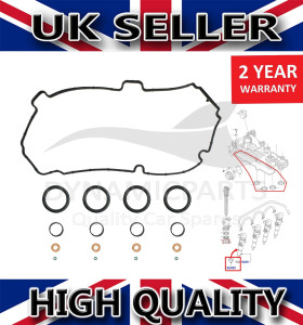 FUEL INJECTOR SEAL KIT WITH ROCKER COVER GASKET FOR PEUGEOT CITROEN 1.4 HDI