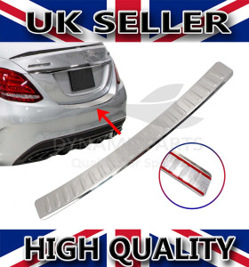 CHROME REAR BUMPER S.STEEL PROTECTOR FOR MERCEDES C-CLASS W205 S205 2014 - 2021