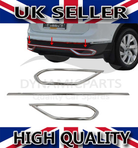 CHROME EXHAUST FRAME 3PCS STAINLESS STEEL FOR TIGUAN ALLSPACE 2020-2022