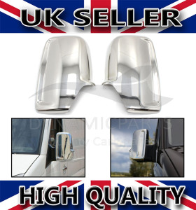 FOR MERCEDES SPRINTER W906 VW CRAFTER CHROME WING MIRROR COVERS 2006-17 S.STEEL
