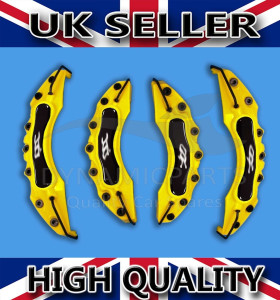 FOR VAUXHALL OPC BRAKE CALIPER COVERS SET KIT YELLOW ABS 4PCS WITH STICKERS