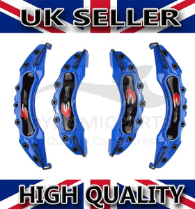 FOR AUDI S LINE 4PCS BRAKE CALIPER COVERS SET KIT FRONT REAR BLUE WITH STICKERS